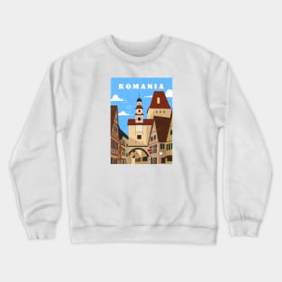 Romania. Retro travel minimalist poster Crewneck Sweatshirt